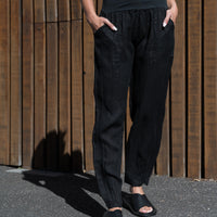 Relaxed Linen Pant Black