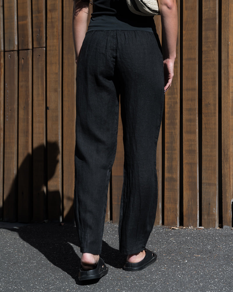 Relaxed Linen Pant Black