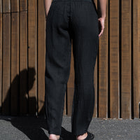 Relaxed Linen Pant Black