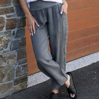 Relaxed Linen Pant Charcoal