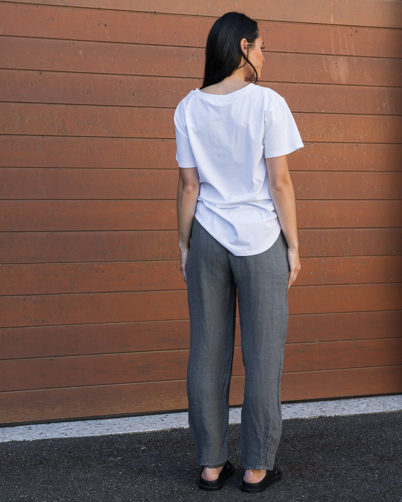 Relaxed Linen Pant Charcoal