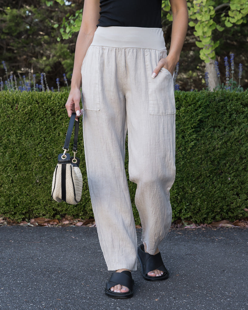 Relaxed Linen Pant Stone