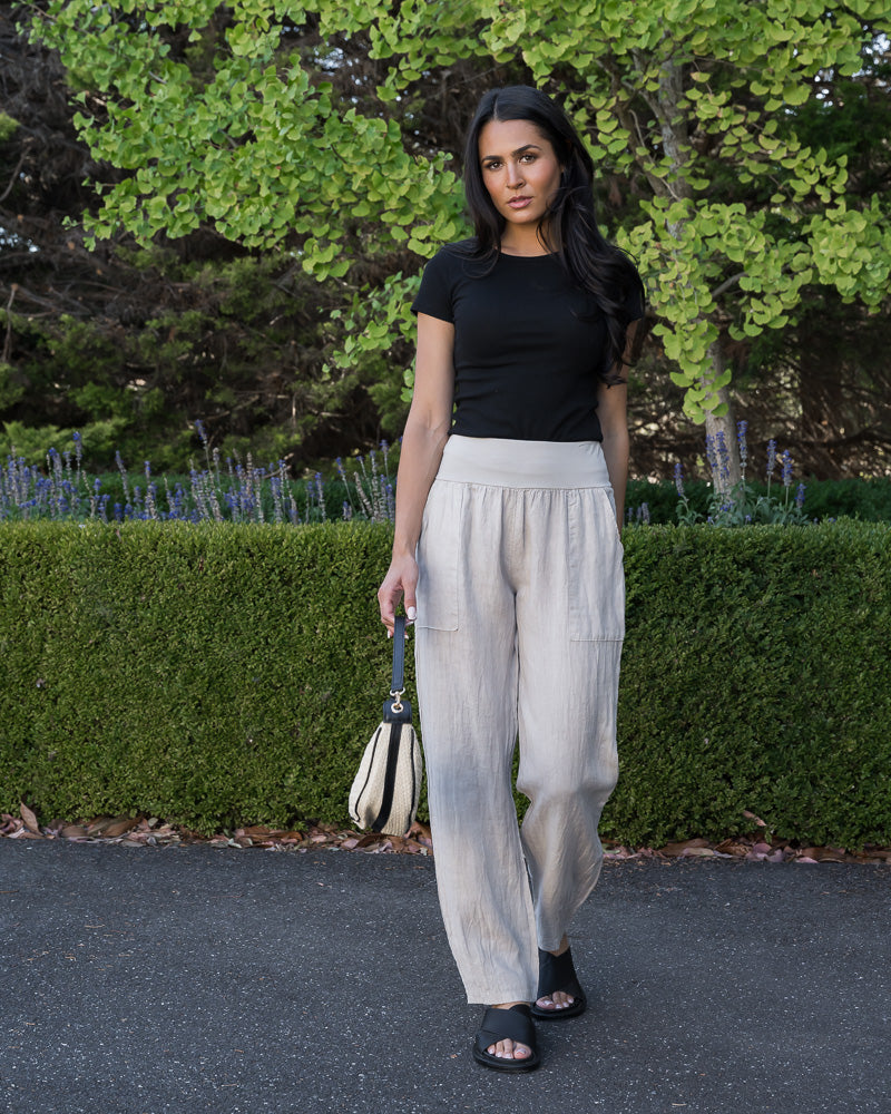 Relaxed Linen Pant Stone