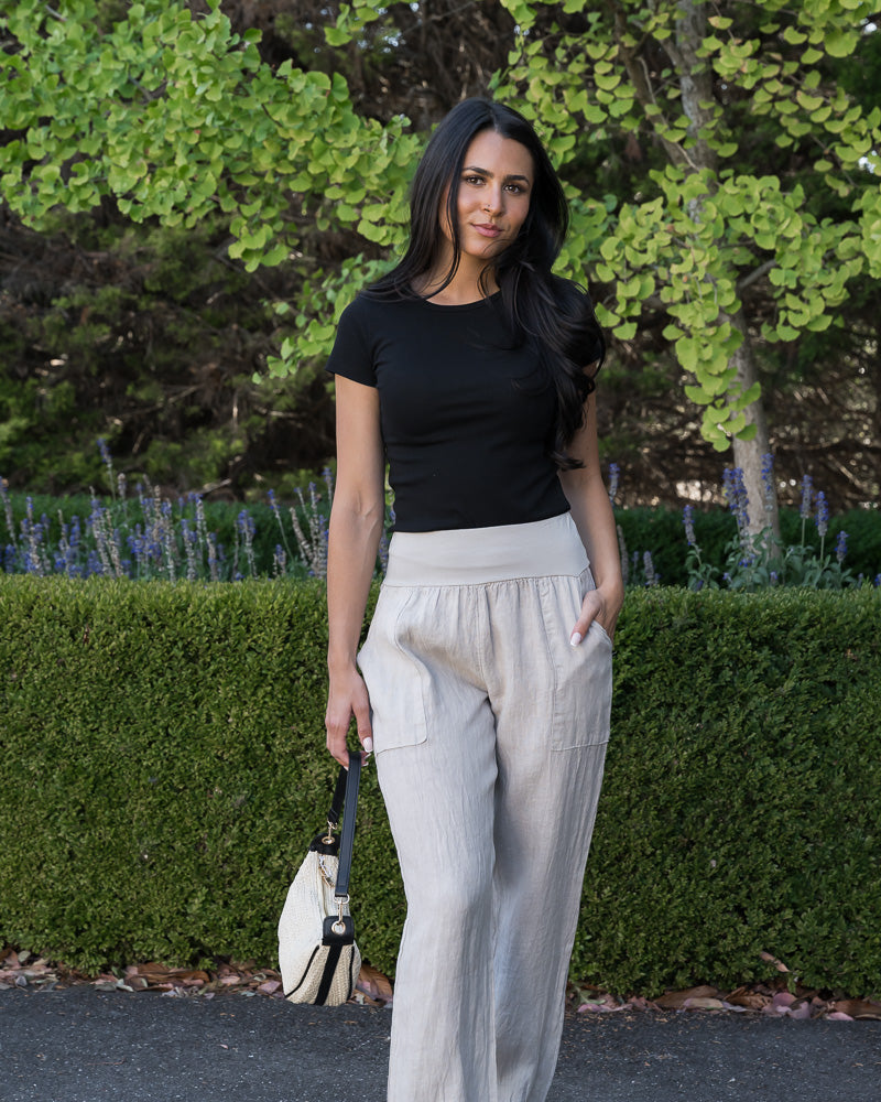 Relaxed Linen Pant Stone