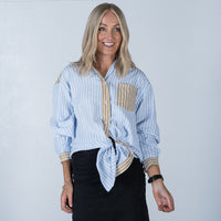 Relaxed Striped Shirt Blue/White