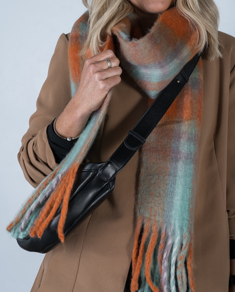 Samantha Plaid Scarf Green/Rust