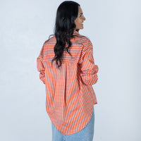 Sandy Striped Shirt Orange/White