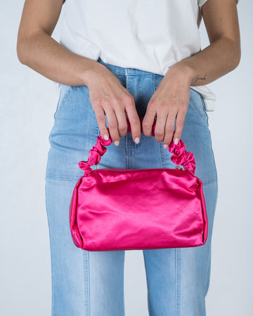 Satin Shoulder Bag Hot Pink