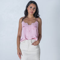 Shelby Lace Detail Cami Pink