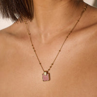 Skye Stone Charm 18K Gold Plated Necklace