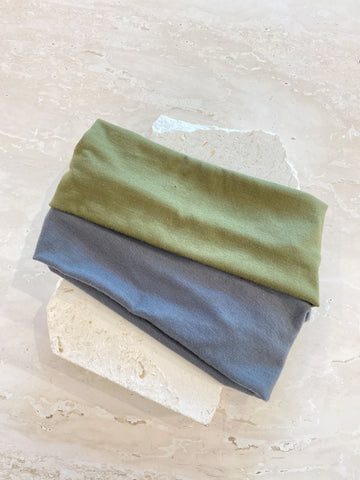 Soft Elastic Headband Set Green/Grey