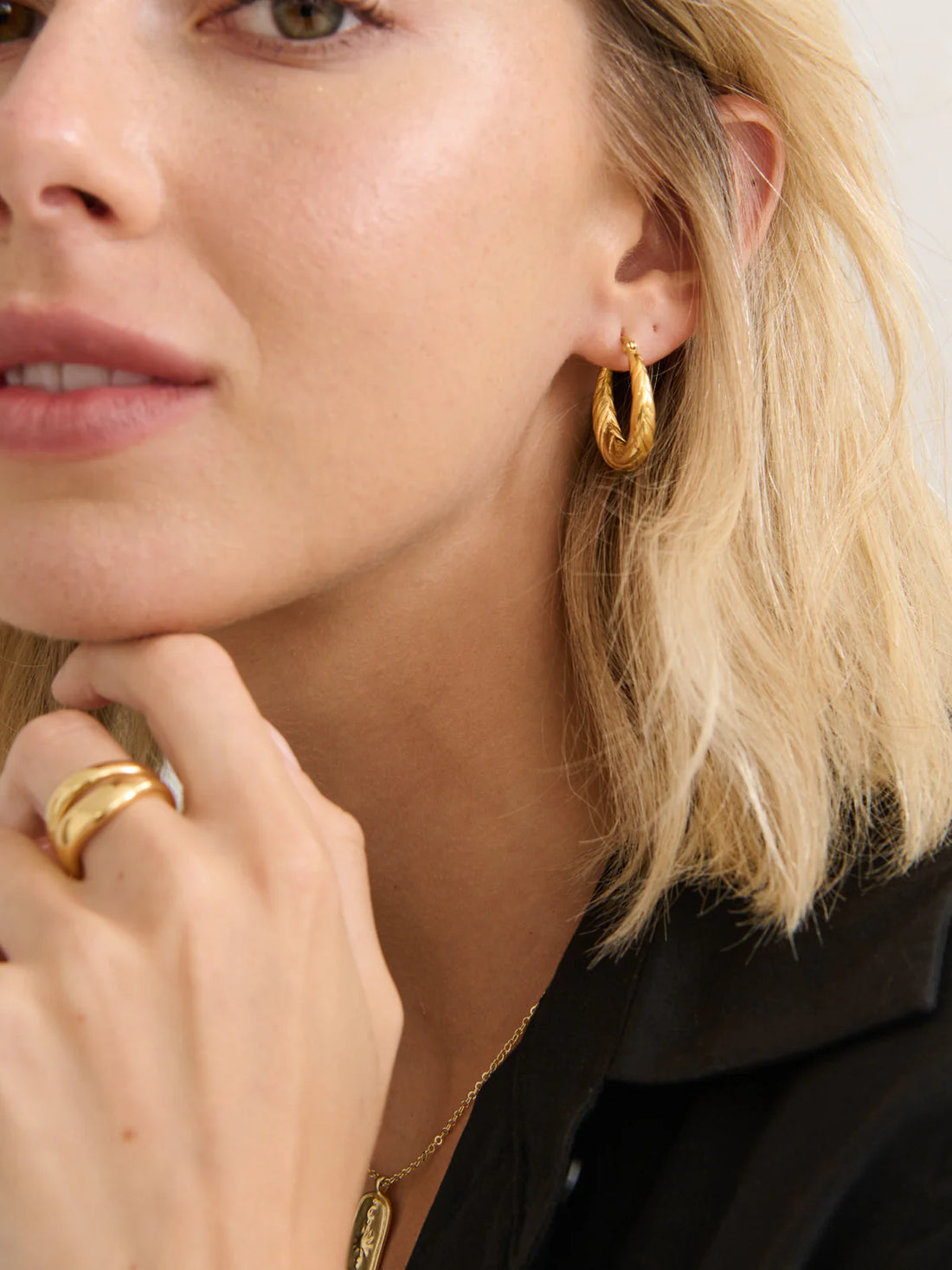 Spiral Swirl Hoops 18K Gold Plated