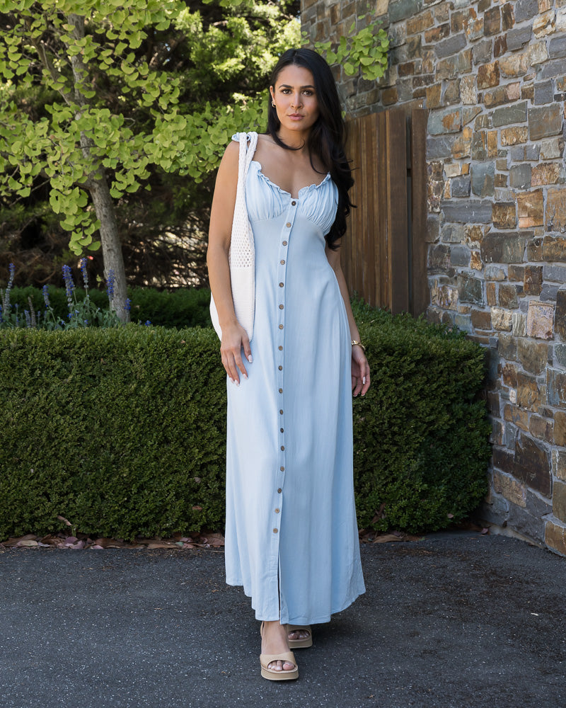 Stacey Midi Dress Pale Blue