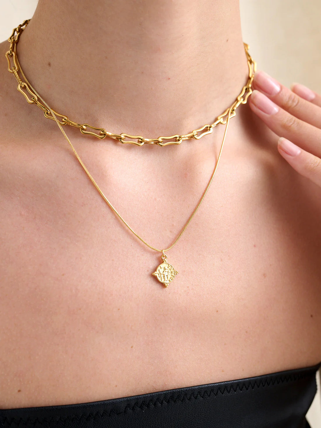 Stella Layered 18K Gold Plated Necklace Gold