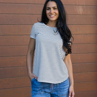 Striped Basic Tee Black/White