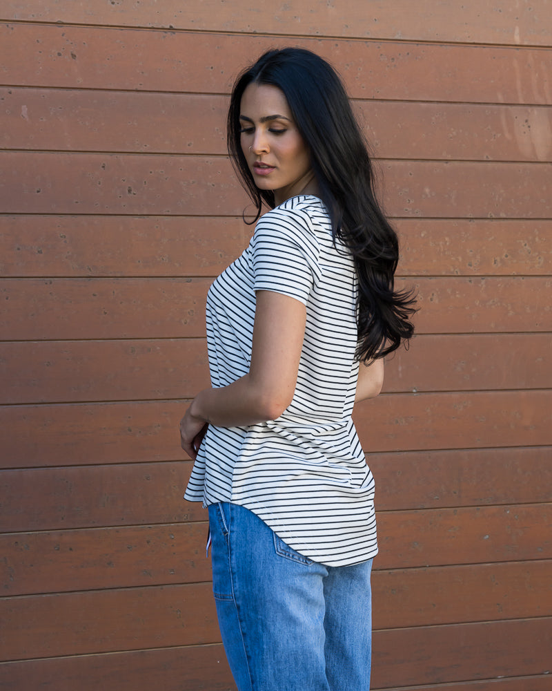 Striped Basic Tee Black/White