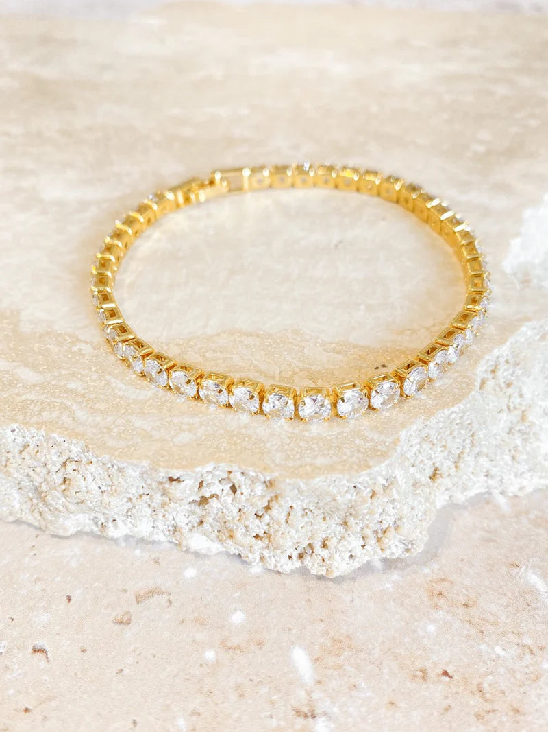 Tennis Diamenté Bracelet 18K Gold Plated