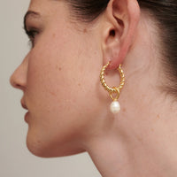 Twist Pearl Drop 18K Gold Plated Earrings