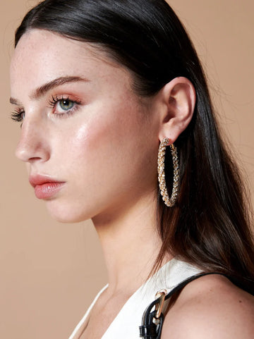 Vivian Bling Hoop Earring Gold