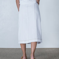 Winona Denim Midi Skirt White
