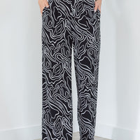 Ainsley Wide Leg Pant Black/White - ONLINE ONLY