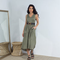Alina Midi Dress Khaki - ONLINE ONLY