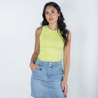 Basic Ribbed Tank Lime - ONLINE ONLY