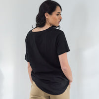 Basic Tee Off in Black available at Mojo on Main now!