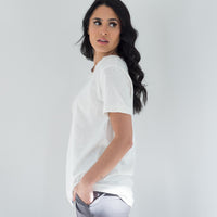 Basic Tee Off in White available at Mojo on Main now!