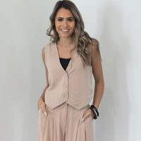 Bianca Waistcoat Taupe - Online Only
