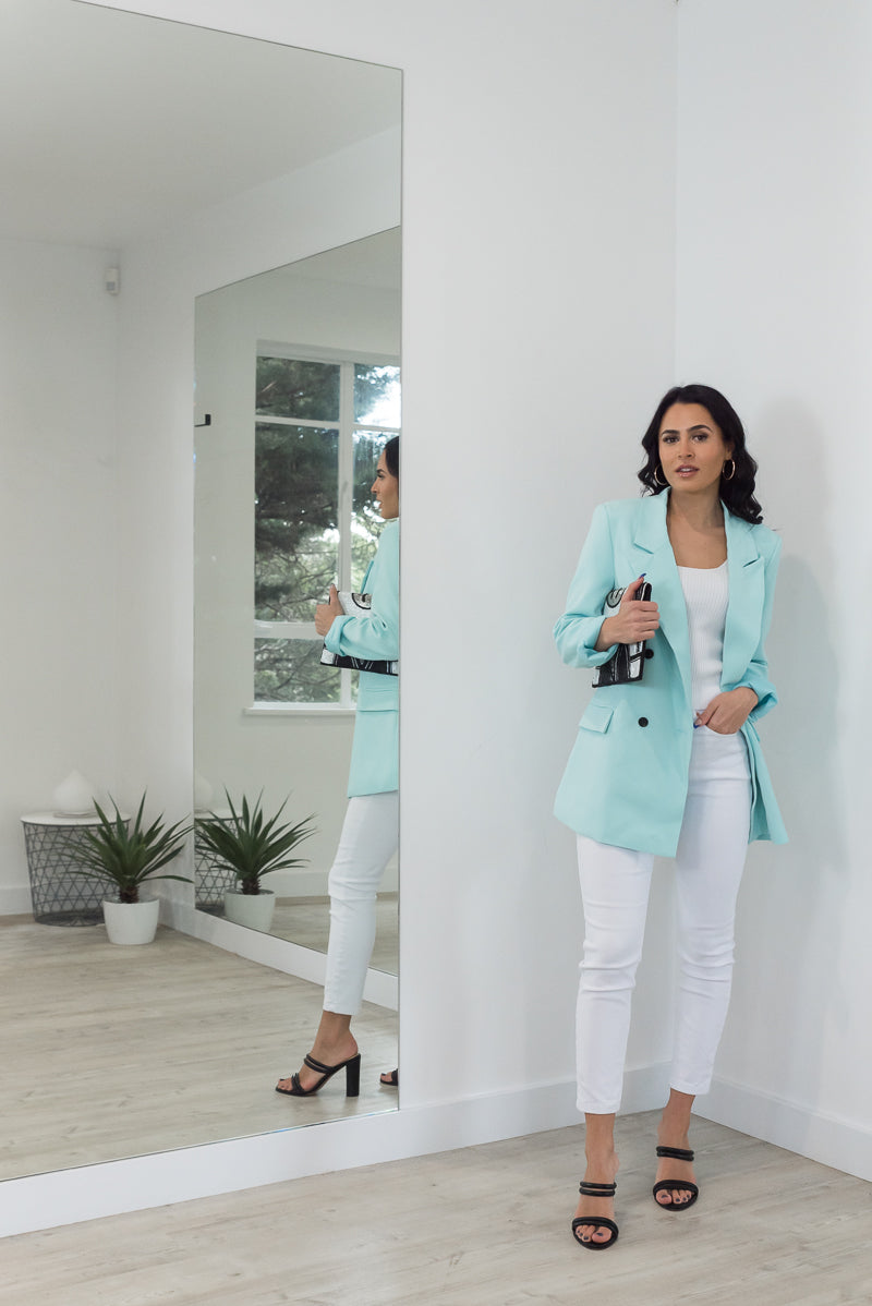 Shop the Cher Blazer in Light Blue at Mojo on Main