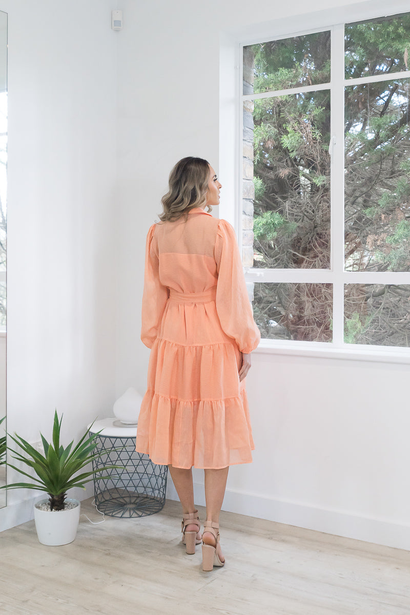 Claudia Tiered Dress Light Orange - ONLINE ONLY