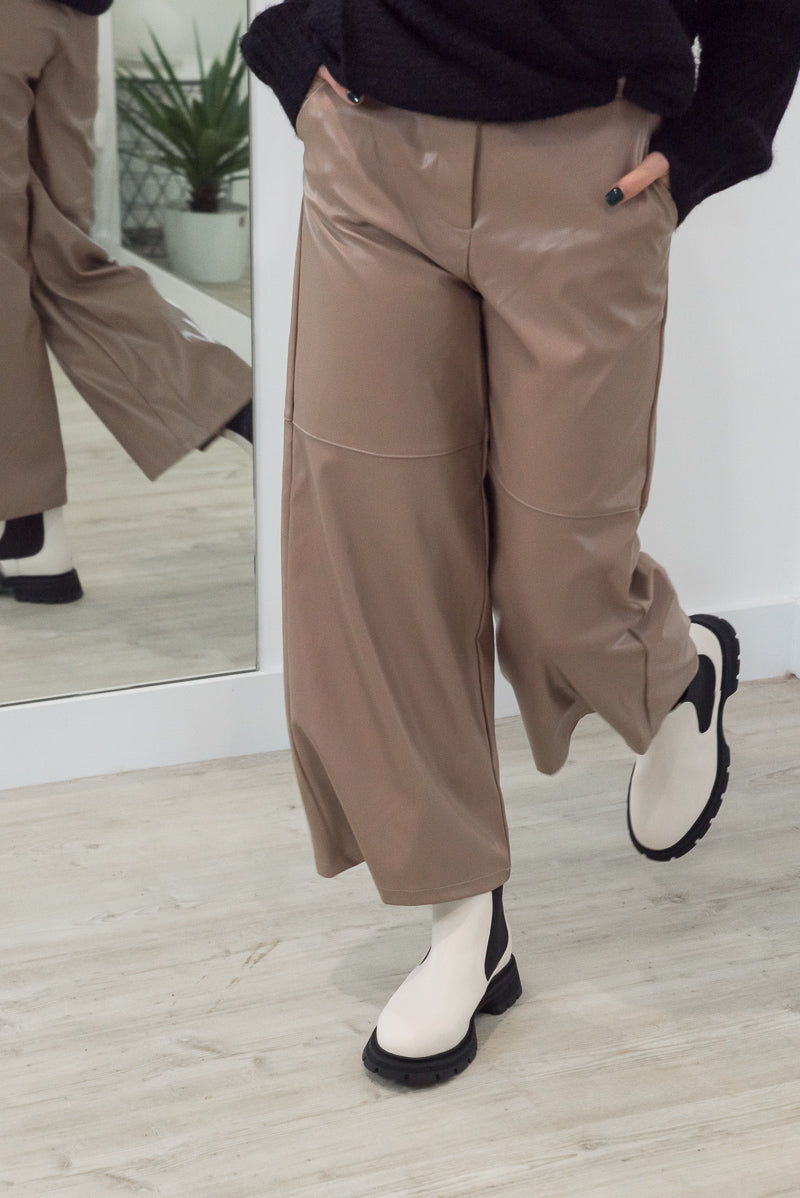 Diesel Pu Wide Leg Pant Stone - ONLINE ONLY