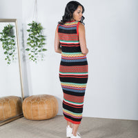 Ebony Striped Knit Dress Multi - ONLINE ONLY