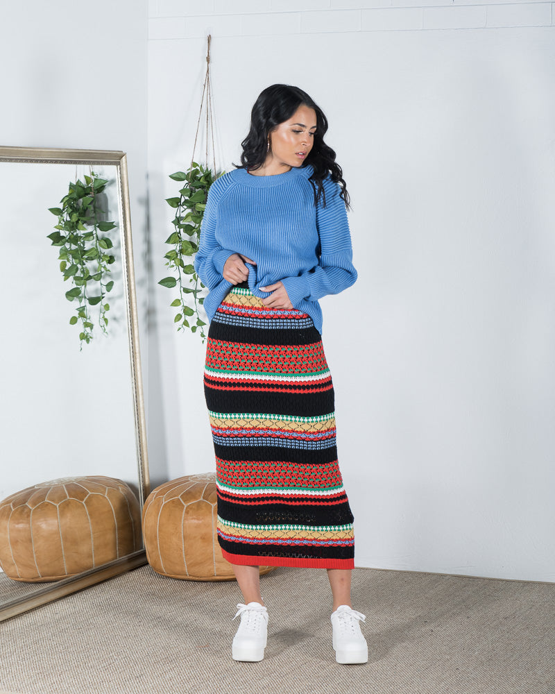 Ebony Striped Knit Dress Multi - ONLINE ONLY
