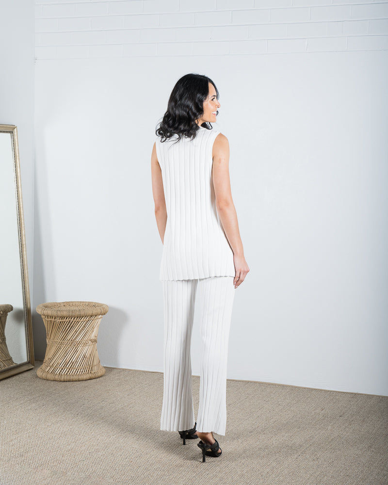 Elba Knitted Pants White - ONLINE ONLY