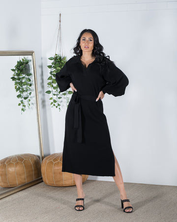 June Knitted Dress Black