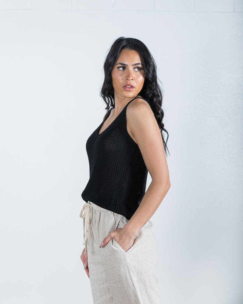 Kirra Knitted Tank Black