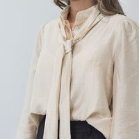 Lacey Tie Neck Shirt - ONLINE ONLY