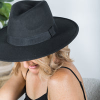 Lia Boho Fedora Hat Black