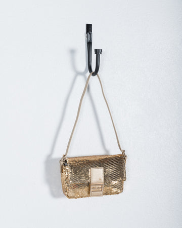 Logan Sequin Baguette Bag Gold