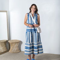 Lura Maxi Dress Blue/Cream - ONLINE ONLY
