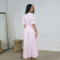 Mesh Detail Maxi Dress Pink - ONLINE ONLY