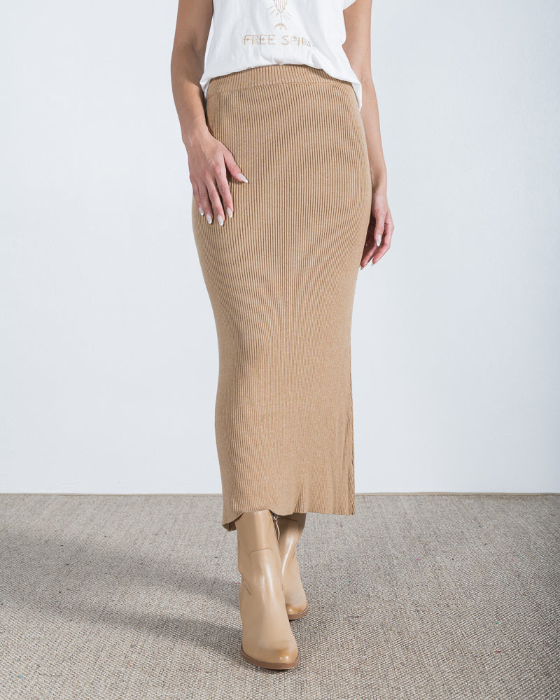 Oriel Knitted Skirt Tan - ONLINE ONLY
