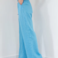 Shop our Pleat Front Linen Pant in Blue at Mojo on Main
