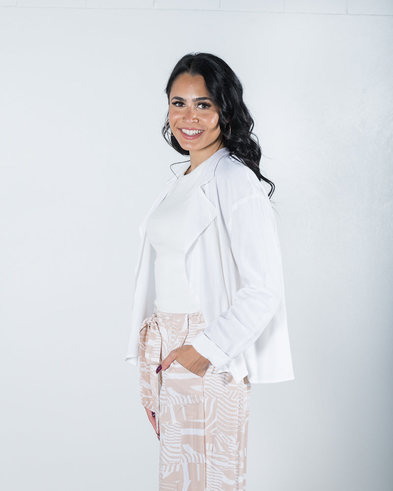 Relaxed Linen Jacket White - ONLINE ONLY