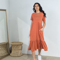 Sienna Dress Rust - ONLINE ONLY