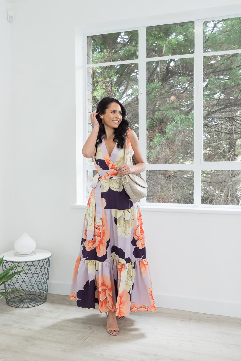 Tara Floral Print Dress Multi Lilac - ONLINE ONLY