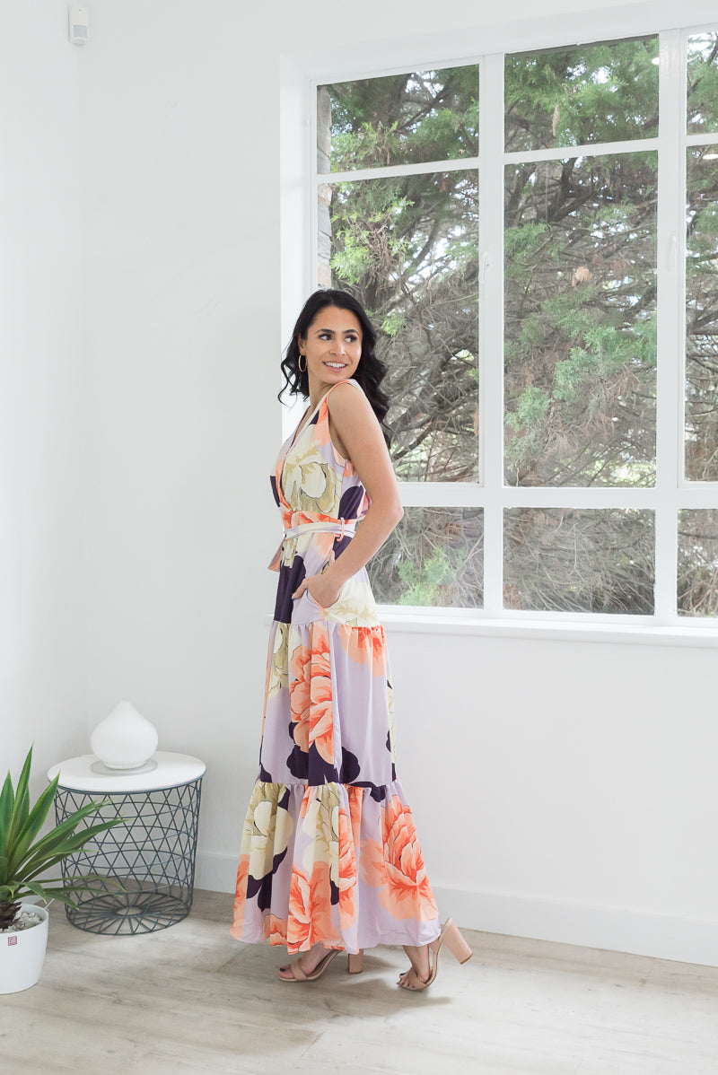 Tara Floral Print Dress Multi Lilac - ONLINE ONLY