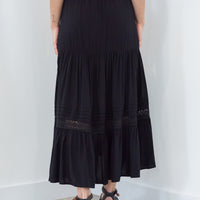 Tiered Boho Skirt Black - ONLINE ONLY